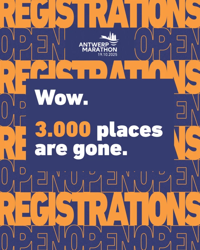 The morning after. Bang! 💥 You're already 3.000 enthusiasts who can't wait for the satisfaction of this Antwerp Marathon 2025!