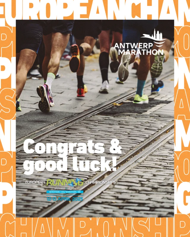 Congratulations to all the athletes of the @europeanrunningchamps2025 with the half marathon today! 🏅 And good luck to all runners who will be at the start of the 10K and Marathon tomorrow. 👏🏼📢

Still looking for a challenge in the autumn? Register now for the Antwerp (Half) Marathon or the 10K on Sunday 19 October via the link in bio. 🎫 #AntwerpMarathon #brusselsleuven2025 #runwiththechampions